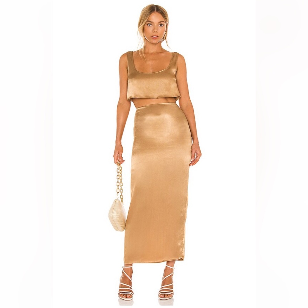 Camila Coelho Gold Skirt Set